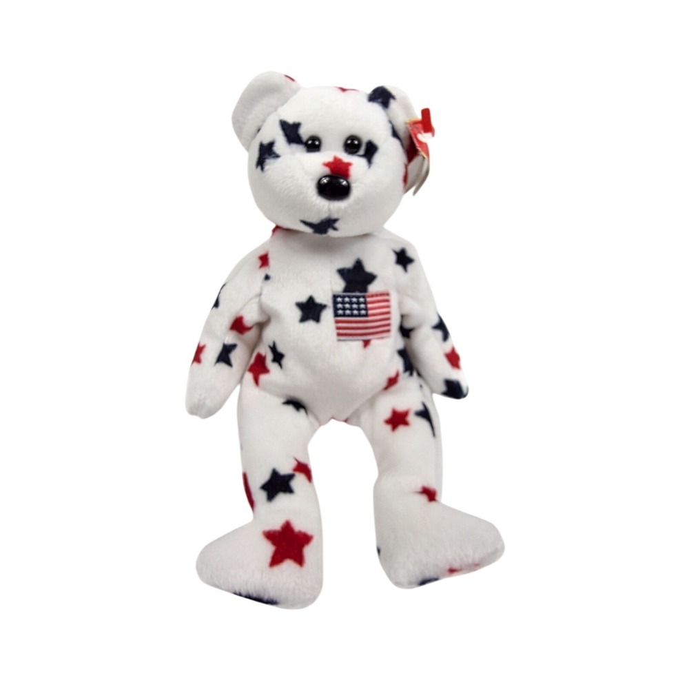 TY Beanie Babies 1997 Glory 4th of July‎ USA Bear w/Tags Vintage